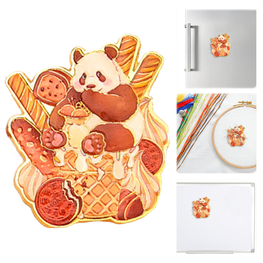 Magnetic Needle Minder Panda Qi Zai Refrigerator Magnet for Cross Stitch Sewing