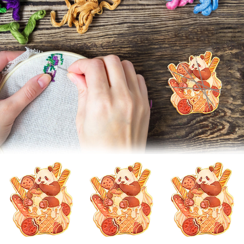Magnetic Needle Minder Panda Qi Zai Refrigerator Magnet for Cross Stitch Sewing