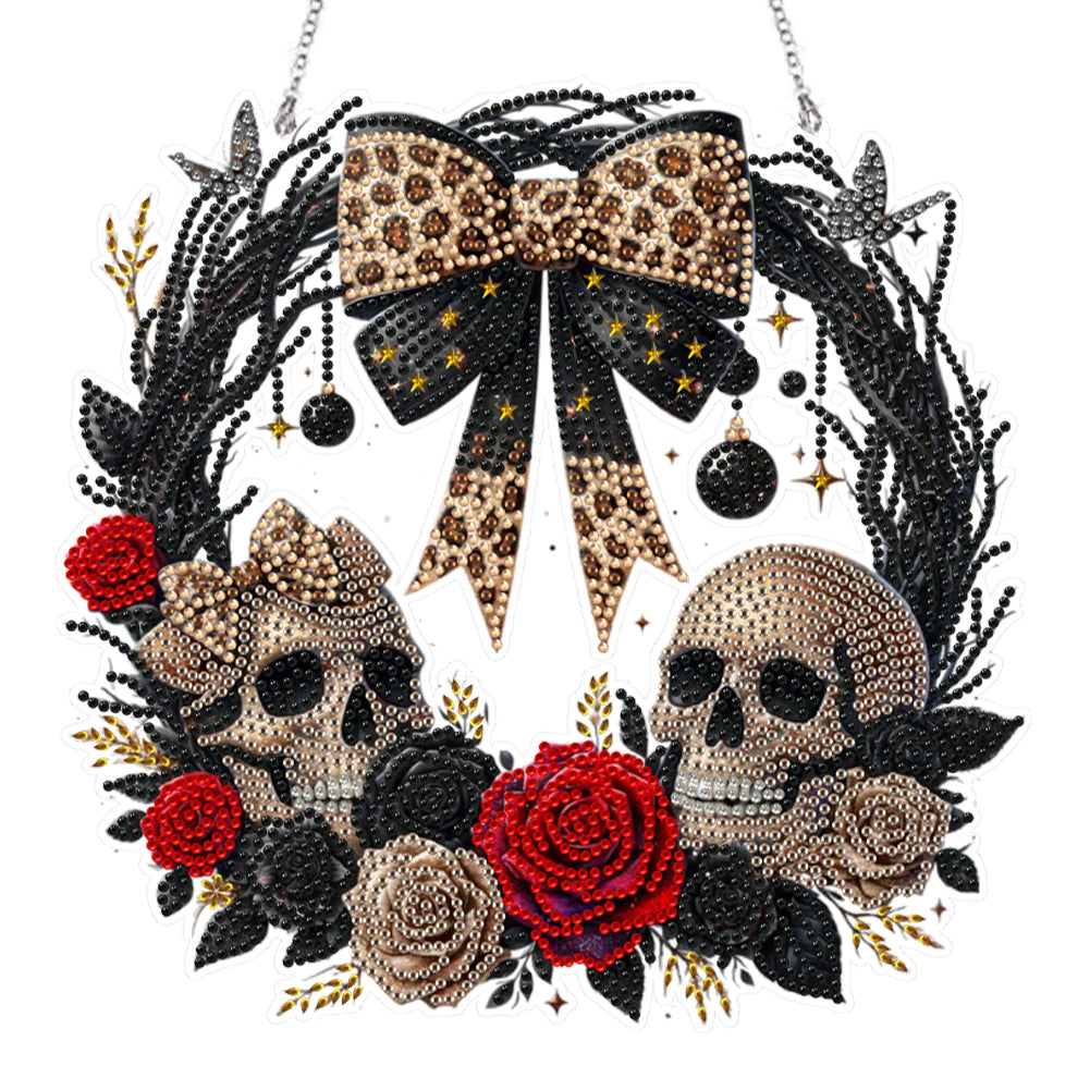 Acrylic Special Shape Skull Rose DIY Diamond Painting Garland Pendant Kit