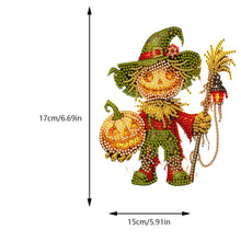Load image into Gallery viewer, 2D Flat Pumpkin Scarecrow DIY Diamond Painting Kit Acrylic Shaking Head Ornament
