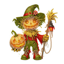 Load image into Gallery viewer, 2D Flat Pumpkin Scarecrow DIY Diamond Painting Kit Acrylic Shaking Head Ornament
