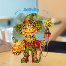 Load image into Gallery viewer, 2D Flat Pumpkin Scarecrow DIY Diamond Painting Kit Acrylic Shaking Head Ornament

