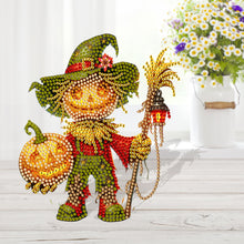 Load image into Gallery viewer, 2D Flat Pumpkin Scarecrow DIY Diamond Painting Kit Acrylic Shaking Head Ornament

