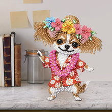 Load image into Gallery viewer, 2D Flat Vacation Dog DIY Diamond Painting Kit Acrylic Shaking Head Ornament
