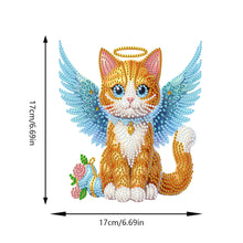Load image into Gallery viewer, 2D Flat Angel Orange Cat DIY Diamond Painting Kit Acrylic Shaking Head Ornament
