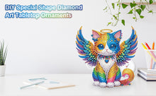 Load image into Gallery viewer, 2D Flat Angel Wings Cat DIY Diamond Painting Kit Acrylic Shaking Head Ornament
