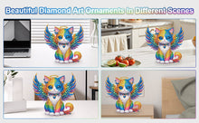 Load image into Gallery viewer, 2D Flat Angel Wings Cat DIY Diamond Painting Kit Acrylic Shaking Head Ornament
