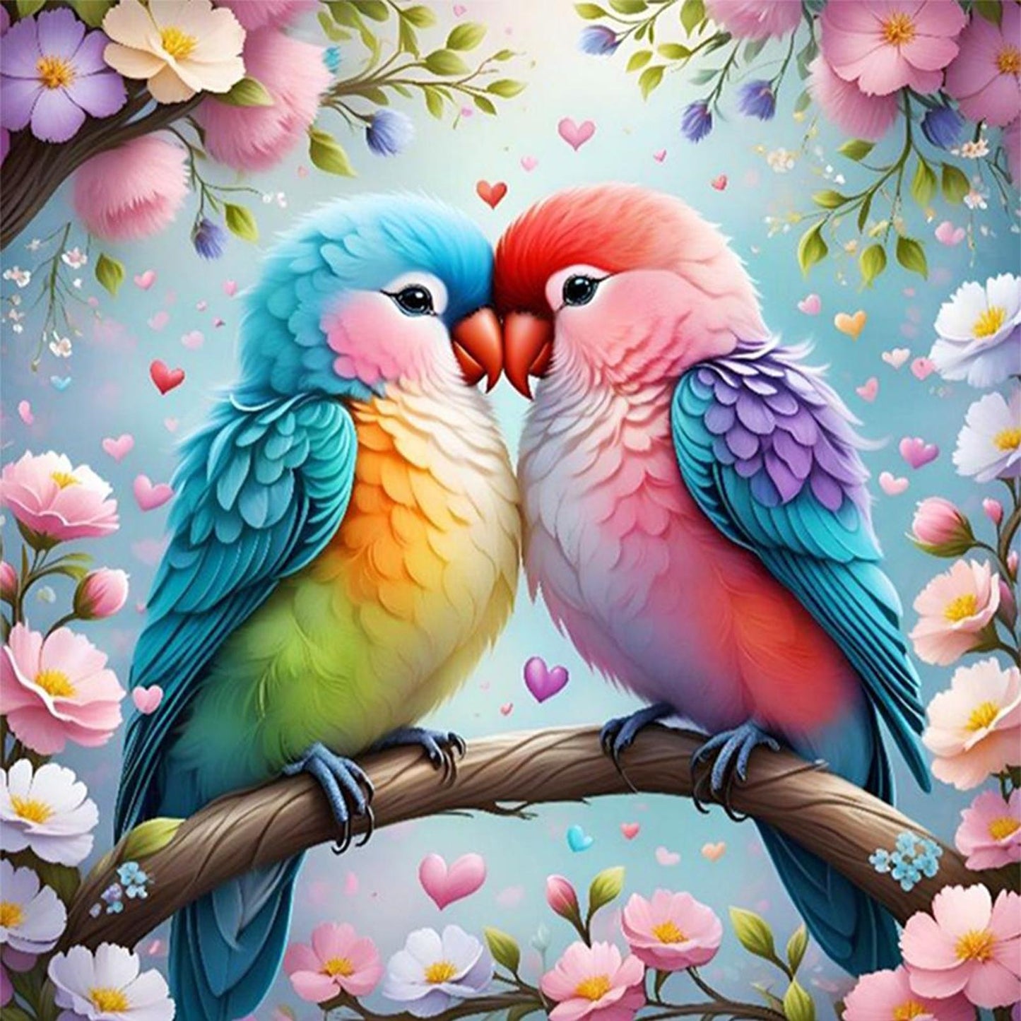 Parrot On Branch - Full 11CT Counted Cross Stitch 40x40CM - Huacan