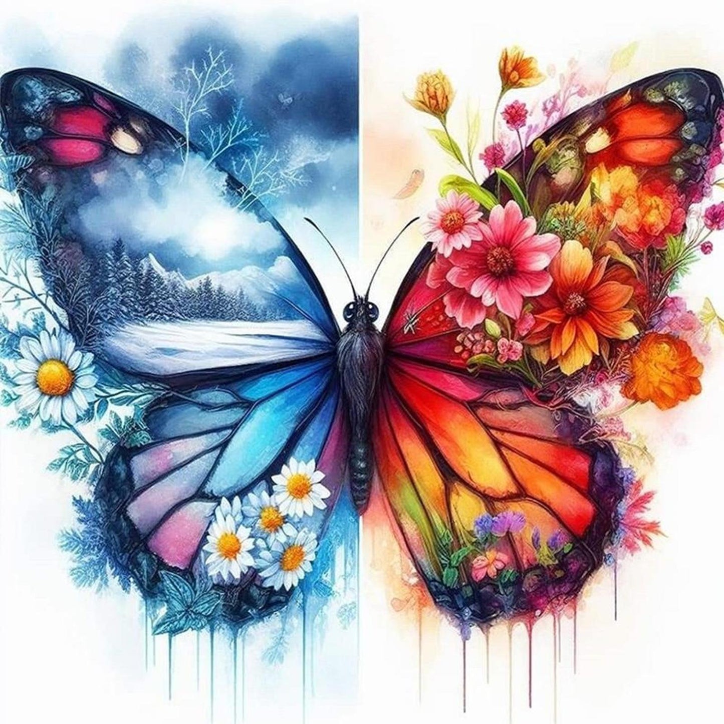 Butterfly - Full 11CT Counted Cross Stitch 45x45CM - Huacan