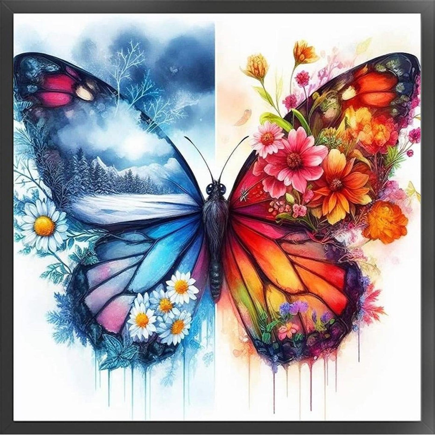 Butterfly - Full 11CT Counted Cross Stitch 45x45CM - Huacan