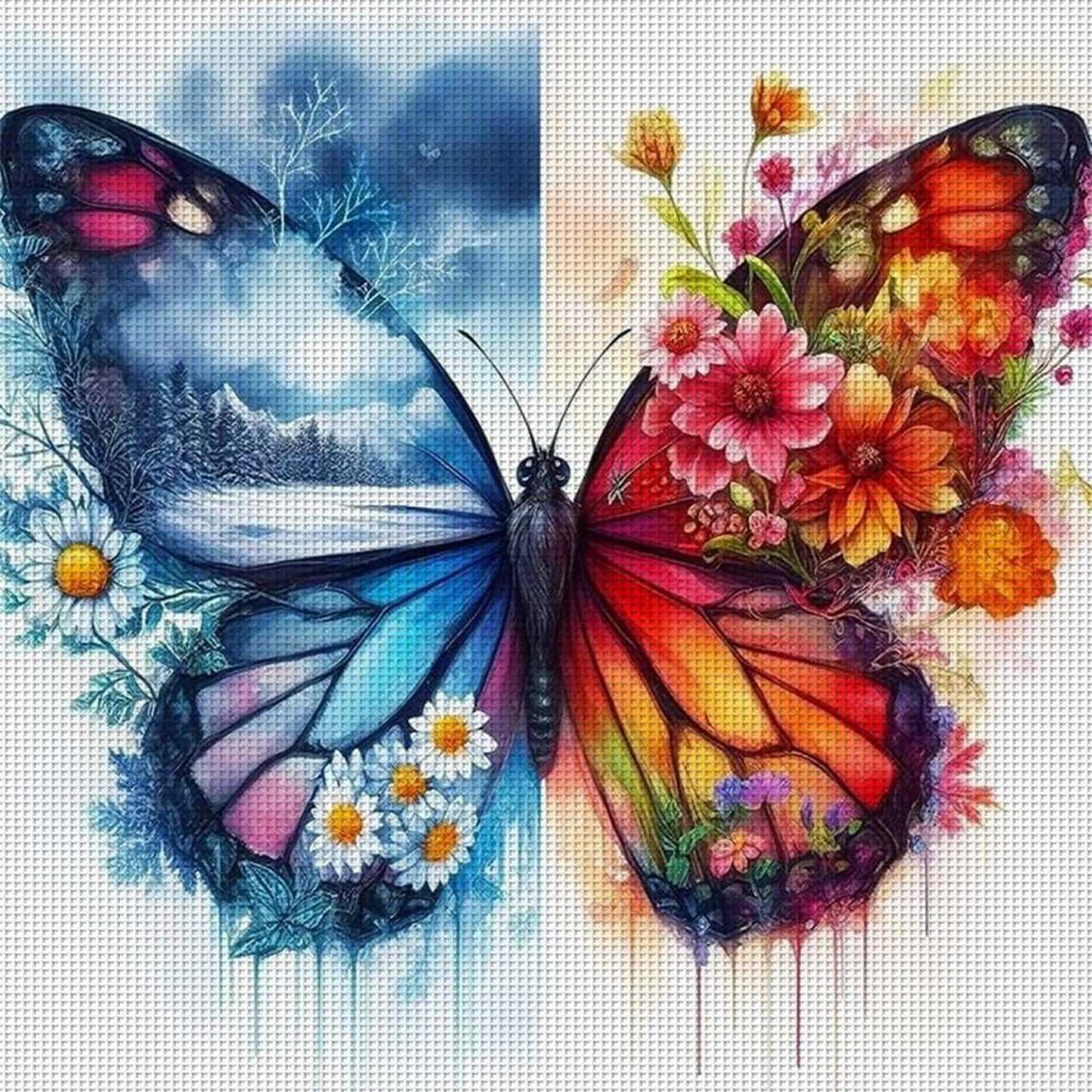 Butterfly - Full 11CT Counted Cross Stitch 45x45CM - Huacan