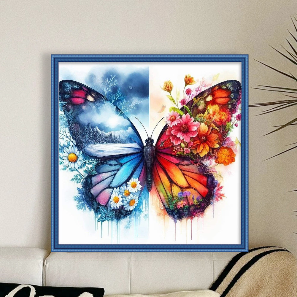Butterfly - Full 11CT Counted Cross Stitch 45x45CM - Huacan