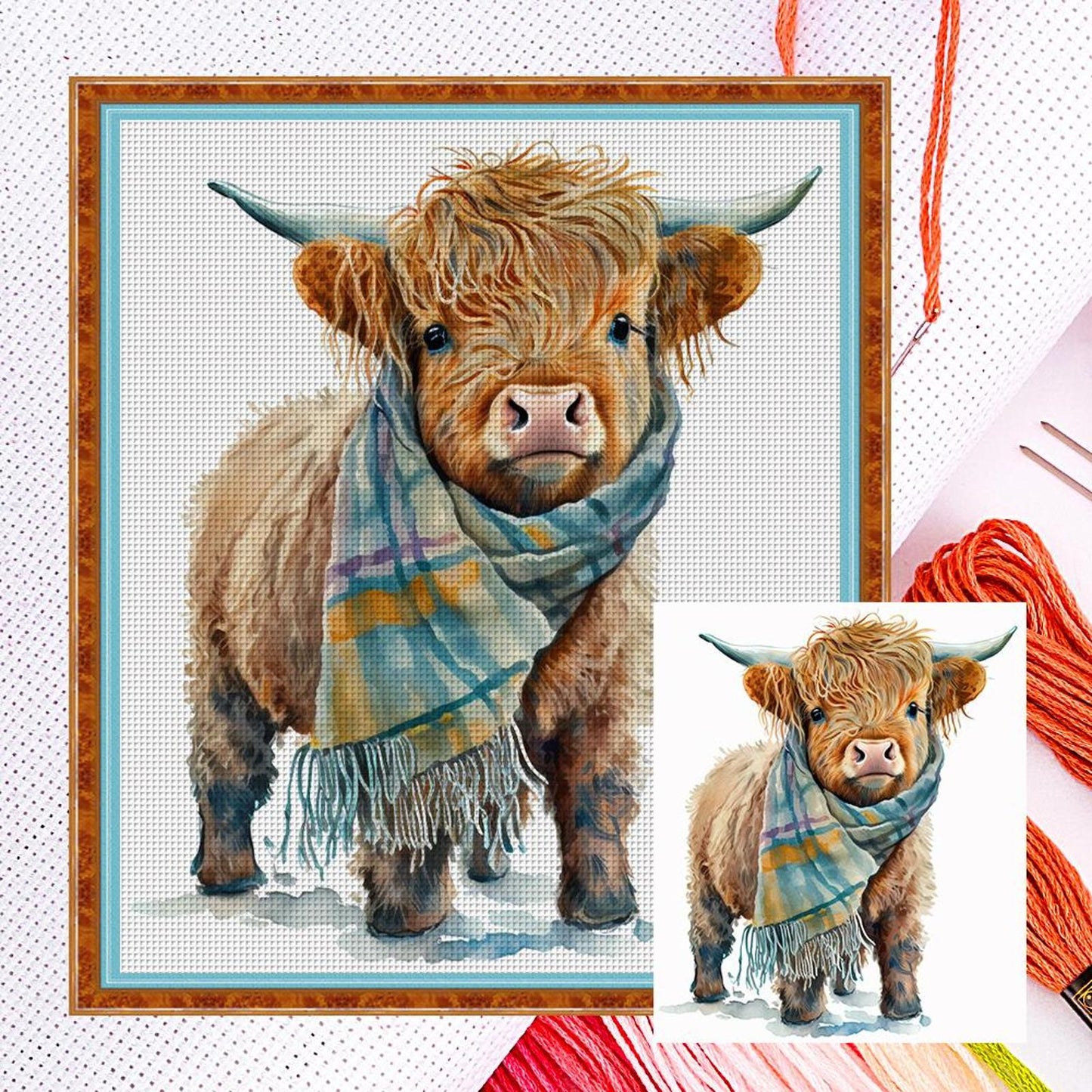 Cute Yak - Full 11CT Counted Cross Stitch 40x45CM - Huacan