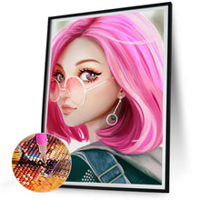 Load image into Gallery viewer, Pink-Haired Girl 30*40CM(Canvas) Full Round Drill Diamond Painting
