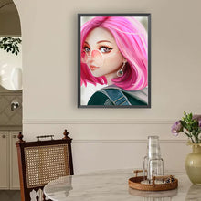 Load image into Gallery viewer, Pink-Haired Girl 30*40CM(Canvas) Full Round Drill Diamond Painting
