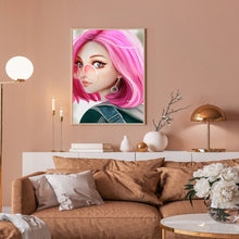Load image into Gallery viewer, Pink-Haired Girl 30*40CM(Canvas) Full Round Drill Diamond Painting
