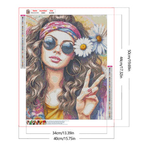 Free-Spirited Girl 40*50CM(Canvas) Full Round Drill Diamond Painting