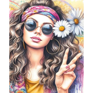 Free-Spirited Girl 40*50CM(Canvas) Full Round Drill Diamond Painting