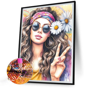 Free-Spirited Girl 40*50CM(Canvas) Full Round Drill Diamond Painting