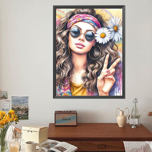 Free-Spirited Girl 40*50CM(Canvas) Full Round Drill Diamond Painting