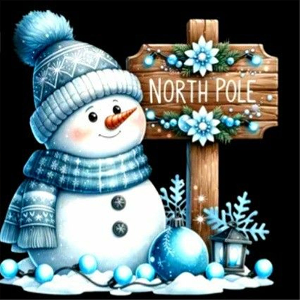 Snowman 30*30CM(Canvas) Full Round Drill Diamond Painting