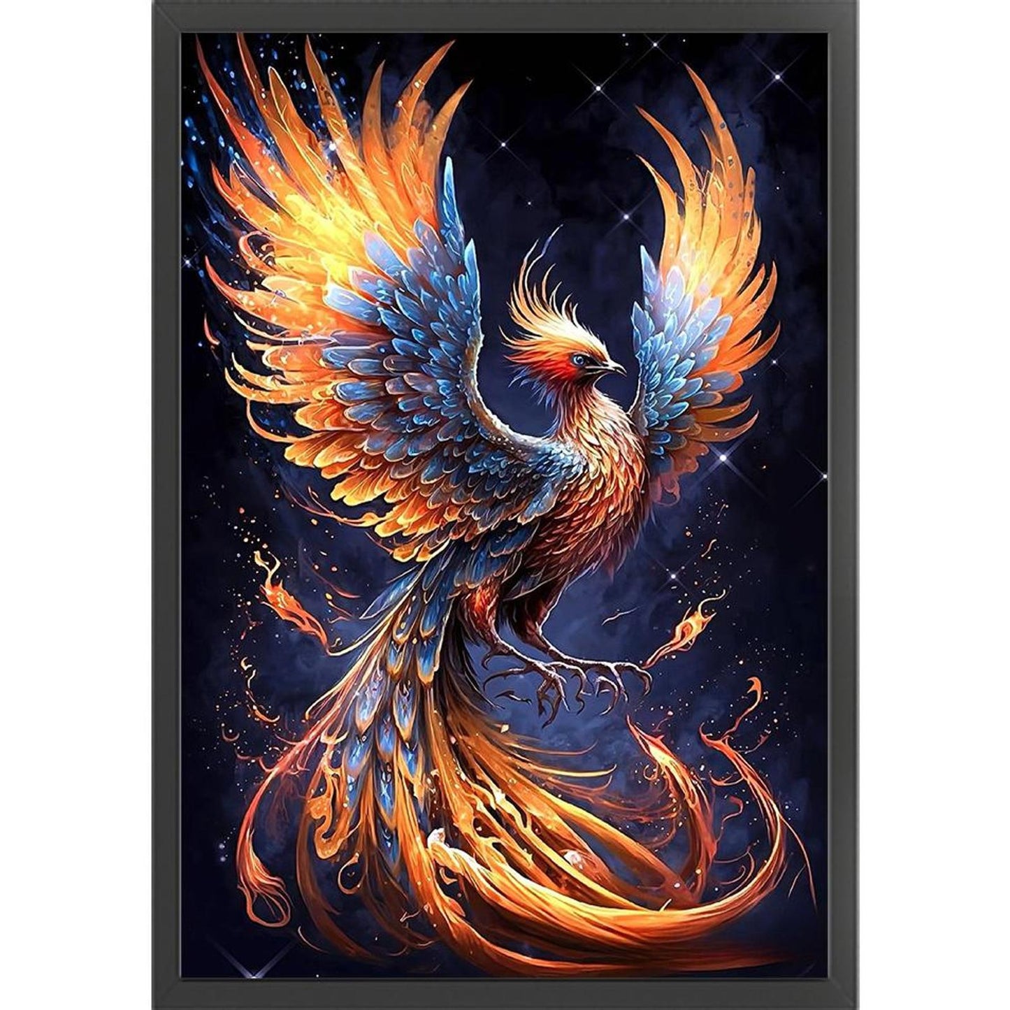 Fire Phoenix - Full 11CT Stamped Cross Stitch 40x60CM - Huacan