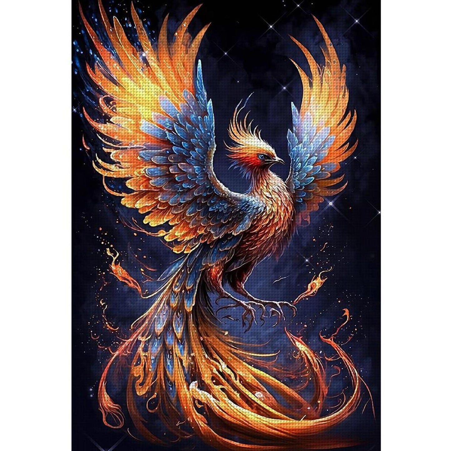Fire Phoenix - Full 11CT Stamped Cross Stitch 40x60CM - Huacan