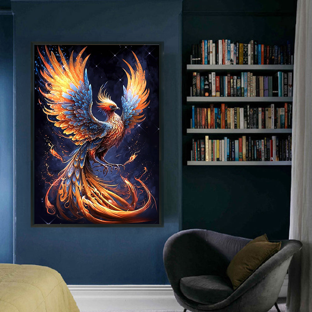 Fire Phoenix - Full 11CT Stamped Cross Stitch 40x60CM - Huacan