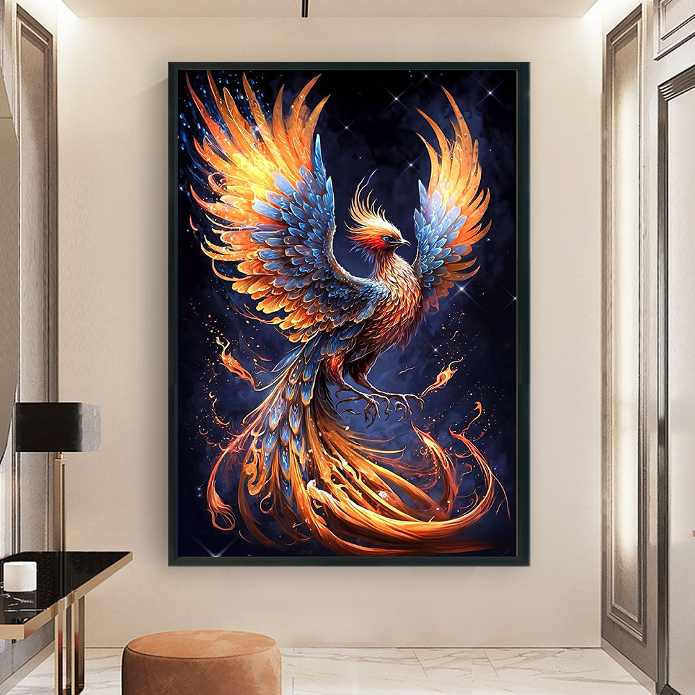 Fire Phoenix - Full 11CT Stamped Cross Stitch 40x60CM - Huacan