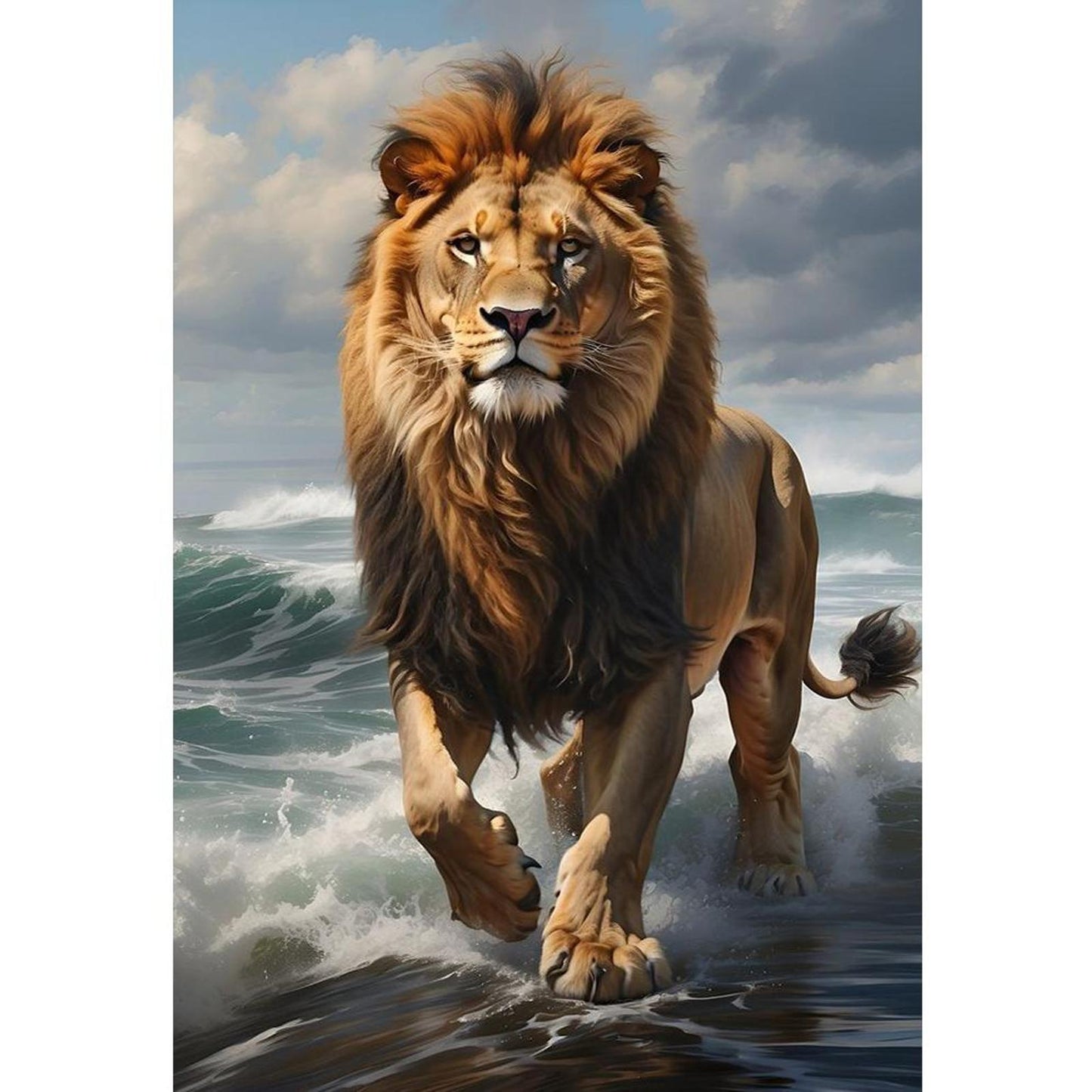 Lion - Full 11CT Stamped Cross Stitch 40x60CM - Huacan