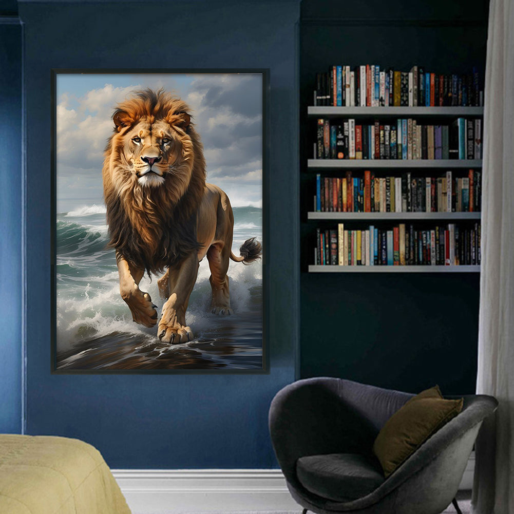 Lion - Full 11CT Stamped Cross Stitch 40x60CM - Huacan