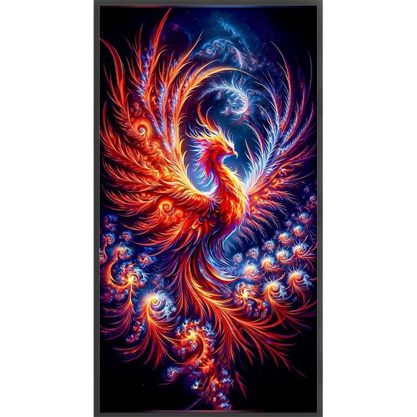 Fire Phoenix - Full 11CT Stamped Cross Stitch 40x70CM - Huacan