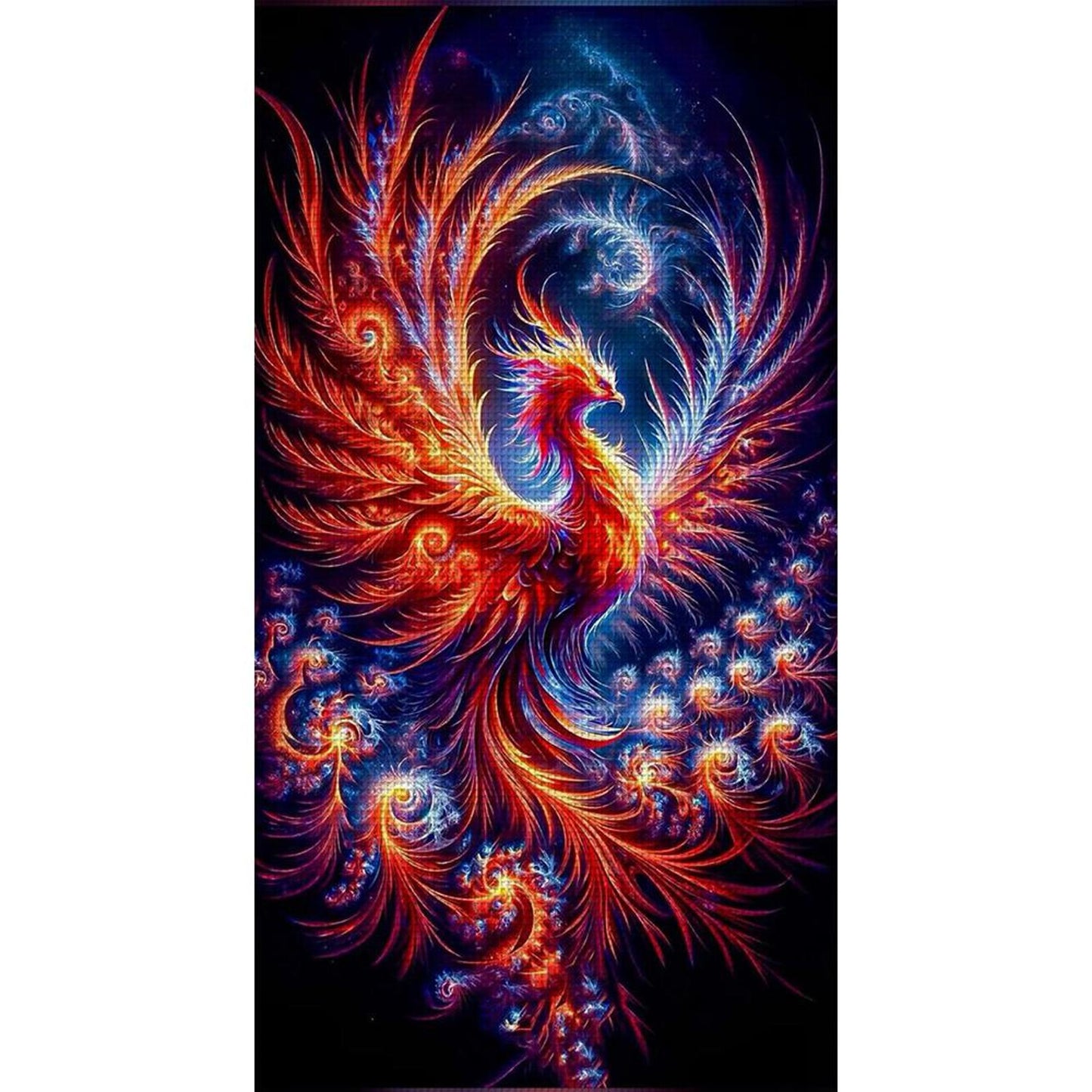 Fire Phoenix - Full 11CT Stamped Cross Stitch 40x70CM - Huacan