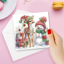 Load image into Gallery viewer, Christmas 6PCS DIY Snowman Diamond Art Greeting Cards Congratulations Cards &amp; Gifts
