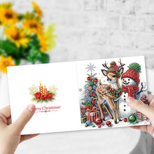 Load image into Gallery viewer, Christmas 6PCS DIY Snowman Diamond Art Greeting Cards Congratulations Cards &amp; Gifts
