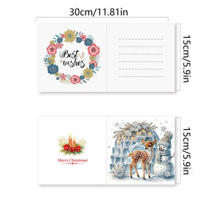 Christmas 6PCS DIY Snowman Diamond Art Greeting Cards Congratulations Cards & Gifts