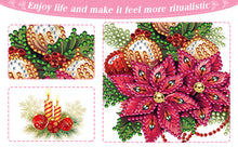 Load image into Gallery viewer, Christmas 6PCS DIY Red Flower Diamond Art Greeting Cards Congratulations Cards &amp; Gifts
