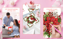 Load image into Gallery viewer, Christmas 6PCS DIY Red Flower Diamond Art Greeting Cards Congratulations Cards &amp; Gifts
