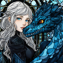 Load image into Gallery viewer, Girl And Dragon 40*40CM(Picture) Full Round Drill Diamond Painting
