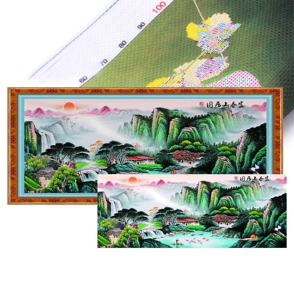 Mona Lisa Brand - Large-Scale Painting Of Dwelling In The Fuchun Mountains - 250*112CM 11CT 3 Stamped Cross Stitch