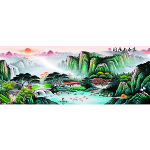 Mona Lisa Brand - Large-Scale Painting Of Dwelling In The Fuchun Mountains - 250*112CM 11CT 3 Stamped Cross Stitch