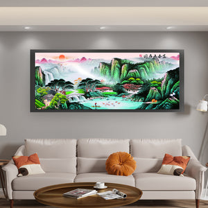 Mona Lisa Brand - Large-Scale Painting Of Dwelling In The Fuchun Mountains - 250*112CM 11CT 3 Stamped Cross Stitch
