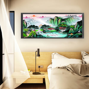Mona Lisa Brand - Large-Scale Painting Of Dwelling In The Fuchun Mountains - 250*112CM 11CT 3 Stamped Cross Stitch