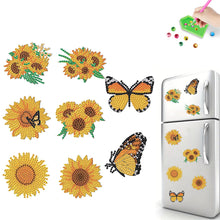 Load image into Gallery viewer, 8pcs DIY Sunflower Diamond Art Fridge Magnet Kit Diamond Painting Magnets
