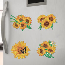 Load image into Gallery viewer, 8pcs DIY Sunflower Diamond Art Fridge Magnet Kit Diamond Painting Magnets
