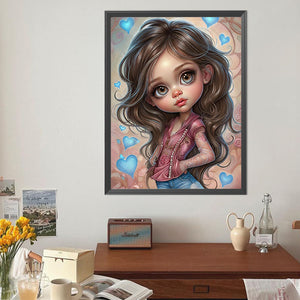 Heart And Girl 40*50CM(Canvas) Full Round Drill Diamond Painting