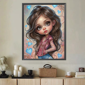 Heart And Girl 40*50CM(Canvas) Full Round Drill Diamond Painting