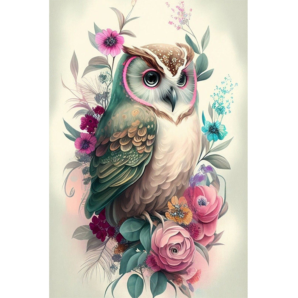 Owl 40*60CM(Canvas) Full Round Drill Diamond Painting