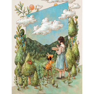Cartoon Girl 30*40CM(Canvas) Full Round Drill Diamond Painting