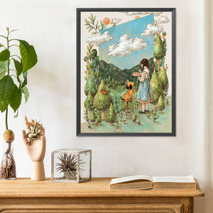 Cartoon Girl 30*40CM(Canvas) Full Round Drill Diamond Painting